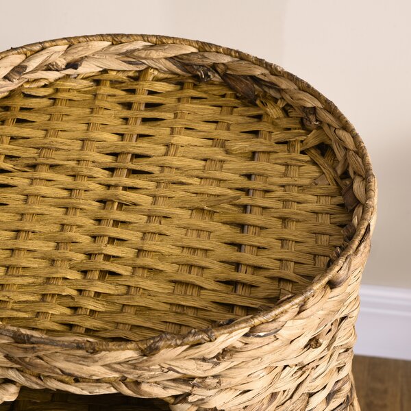 PawHut Torre Tiragraffi per Gatti con 3 Livelli, 3 Ingressi e Cuscino Incluso, Design Bohémien, 40x40x73 cm, Marrone Chiaro e Crema | Aosom Italy