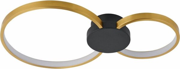 Lampada da soffitto a LED Condida 20W Da 3000 a 4000K 1600 lm in plastica nero-oro, dimensioni: 6x50x30 cm, IP20 Reality
