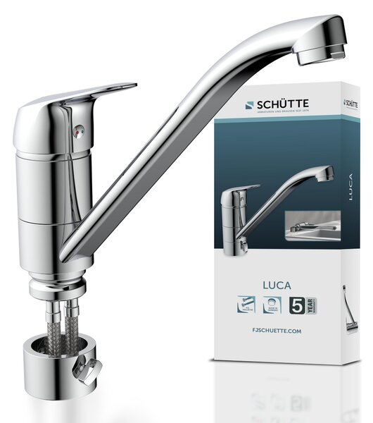 Rubinetto da cucina a finestra SCHÜTTE LUCA, rubinetto da cucina girevole a 360°, cromo