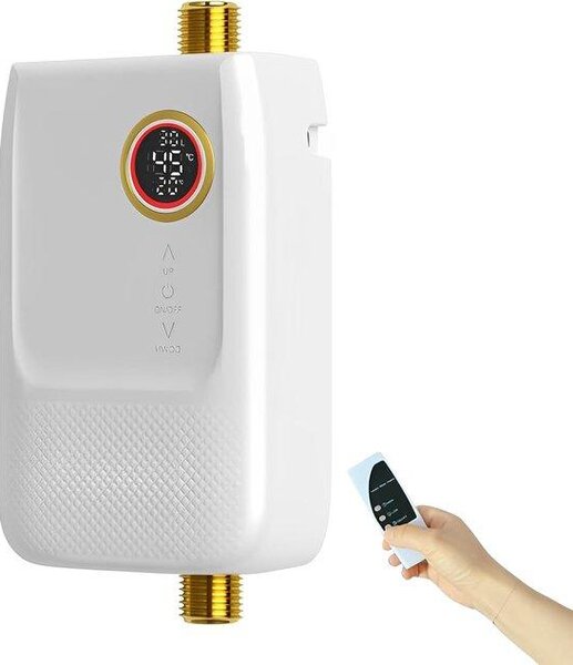 Scaldacqua ad alta pressione da 5500 W con indicatore di temperatura a LED - 230 V - Adatto per cabine doccia e cucine - Resistente al vapore e alla pressione - Riscaldamento rapido per cabine doccia