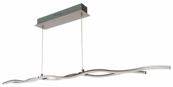 Lampada a sospensione LED Wave Line grigio-alluminio 10W, bianco caldo, 1600 lm, acrilico, dimensioni: 120x100x8 cm, IP20, Reality