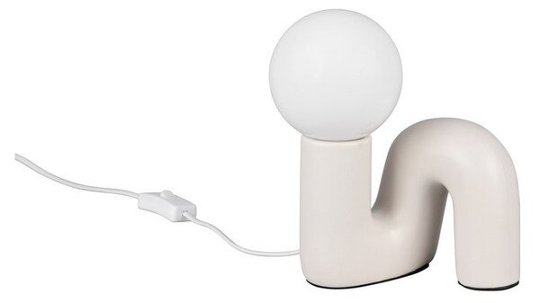 Lampada da tavolo avorio in ceramica (altezza totale 21,5 cm) Quinn – Reality