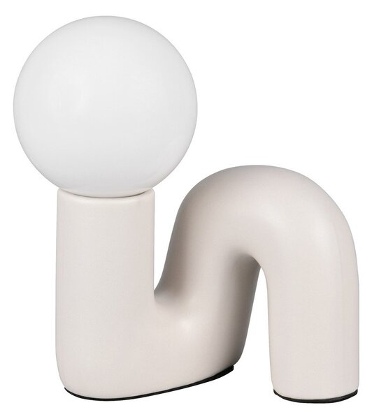 Lampada da tavolo avorio in ceramica (altezza totale 21,5 cm) Quinn – Reality
