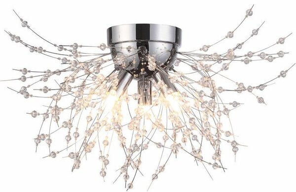 Lampada da soffitto Pearls cromata 3xG9x33W in metallo, dimensioni: 32x48x48 cm, IP20, Reality