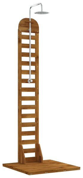 Doccia da giardino, 225 cm. Realizzata in legno di acacia massello e acciaio inossidabile, finitura naturale
