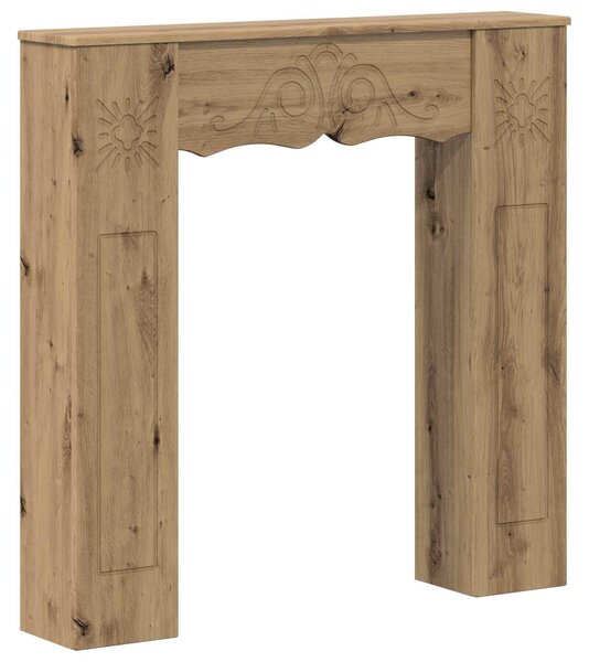Cornice per camino in legno effetto "Artisan Oak", dimensioni 102 x 20 x 102 cm