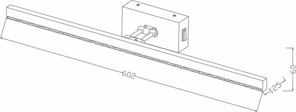 Applique LED Lester nera 8W, bianco neutro 640 lm, plastica, dimensioni: 6x60x12,5 cm, IP20, Reality