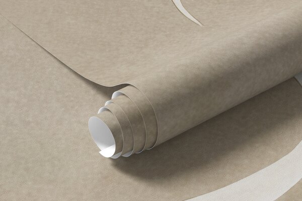 Carta da parati grandi foglie bianche su sfondo beige, Carta da parati Natura, w01679 : Uwalls.it