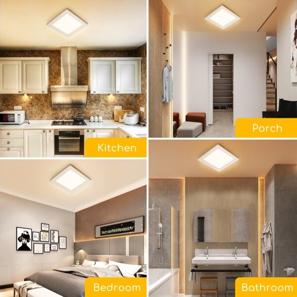 Aigostar - Plafoniera da soffitto a montaggio superficiale LED/6W/230V 3000K 12,2x12,2 cm bianca