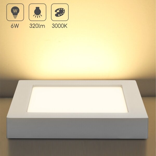 Aigostar - Plafoniera da soffitto a montaggio superficiale LED/6W/230V 3000K 12,2x12,2 cm bianca