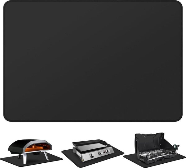 Tappetino resistente al calore per barbecue, 40 x 60 cm, nero
