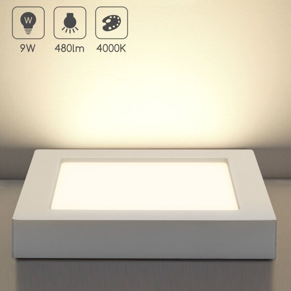 Aigostar - Plafoniera da soffitto a montaggio superficiale LED/9W/230V 4000K 12,2x12,2 cm bianca