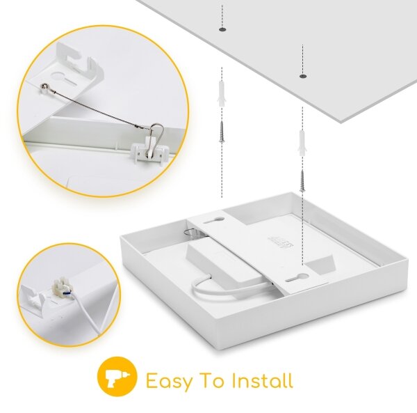 Aigostar - Plafoniera da soffitto a montaggio superficiale LED/9W/230V 4000K 12,2x12,2 cm bianca