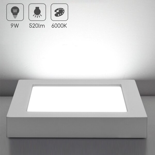 Aigostar - Plafoniera LED da soffitto a montaggio superficiale LED/9W/230V 6000K 12,2x12,2 cm bianca