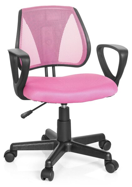 Hjh OFFICE sedia girevole per bambini KIDDY CD sedia da scrivania per bambini regolabile in altezza con braccioli tessuto / rete
