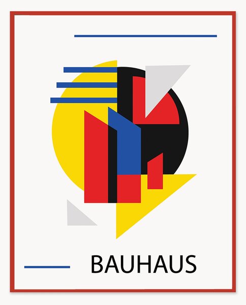Stampa digitale incorniciata Bauhaus minimal