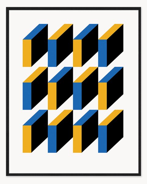 Stampa digitale incorniciata Bauhaus Abstract Squares