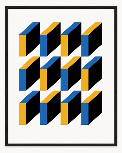 Stampa digitale incorniciata Bauhaus Abstract Squares