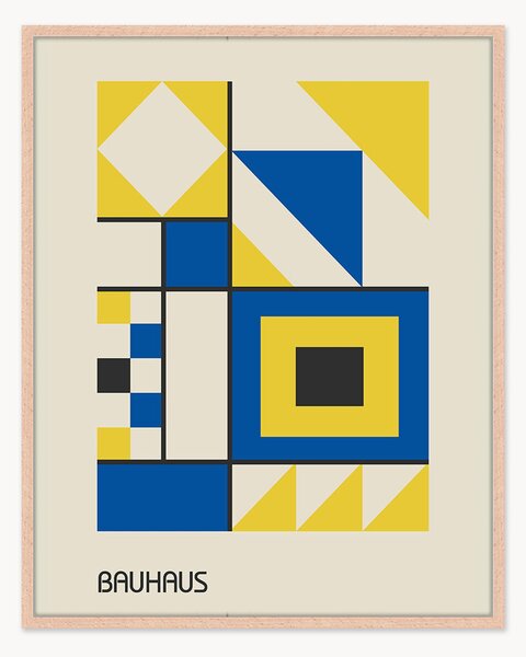 Stampa digitale incorniciata Yellow & Blue Bauhaus