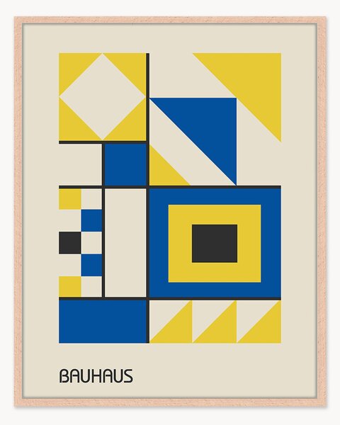 Stampa digitale incorniciata Yellow & Blue Bauhaus