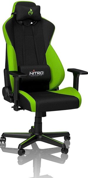 Nitro Concepts S300 Gaming Chair - Sedia da ufficio - Rivestimento in tessuto - 135 kg - Verde atomico