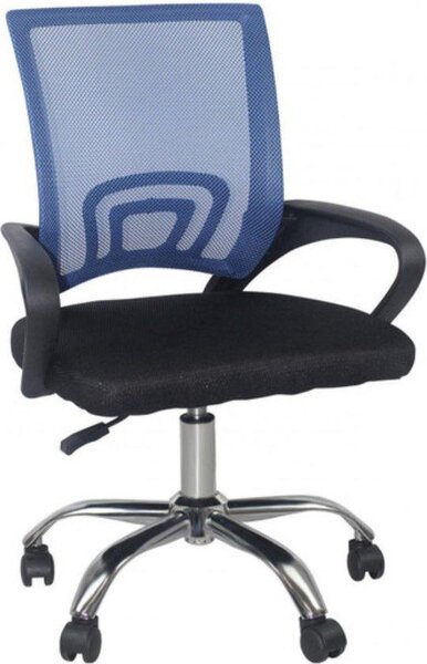 Sedia da ufficio ergonomica Luxe - Sedia girevole su rotelle - Traspirante - Regolabile in altezza - Per adulti - Nero/Blu - Comoda e stabile