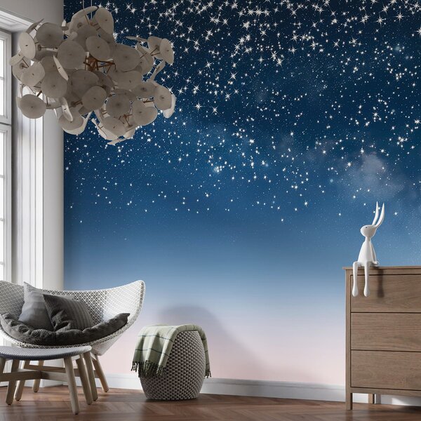 Carta da parati Cielo notturno stellato, sfumatura rosa, cosmico, costellazioni, Carta da parati Spazio, w01797 : Uwalls.it