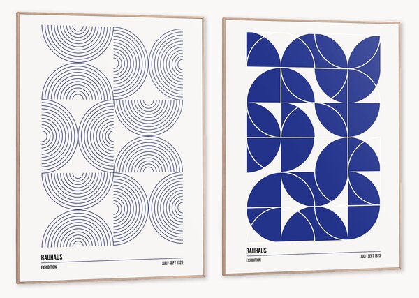 Set di 2 stampe digitali incorniciate Bauhaus Shapes