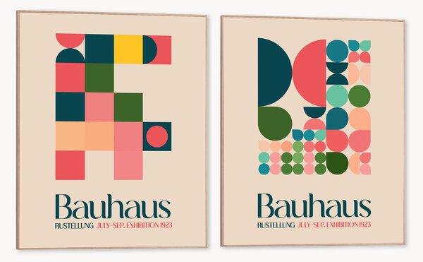 Set di 2 stampe digitali incorniciate Bauhaus