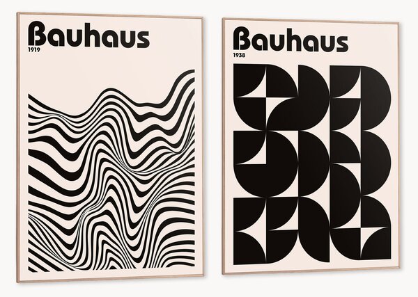 Set di 2 stampe digitali incorniciate Bauhaus Shapes