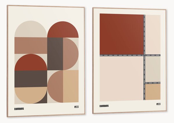 Set di 2 stampe digitali incorniciate Bauhaus Autumn