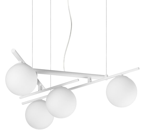 Lampadario Collezione ATLAS 4 Luci G9 Finitura Bianco Altezza Regolabile Ideal Lux