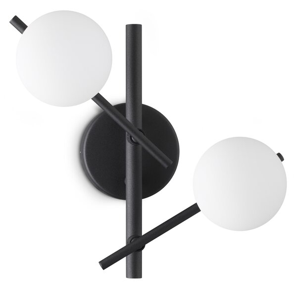 Applique Atlas 2 Luci G9 4W Finitura Nera Dimmerabile Ideal Lux