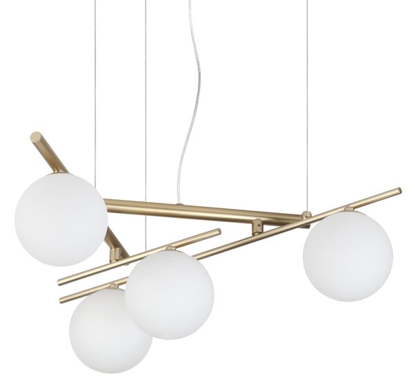 Lampadario Atlas 4 Luci G9 Oro Dimmerabile Altezza Regolabile Ideal Lux
