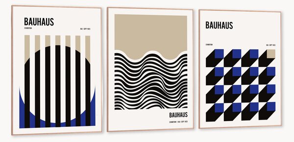 Set di 3 stampe digitali incorniciate Bauhaus