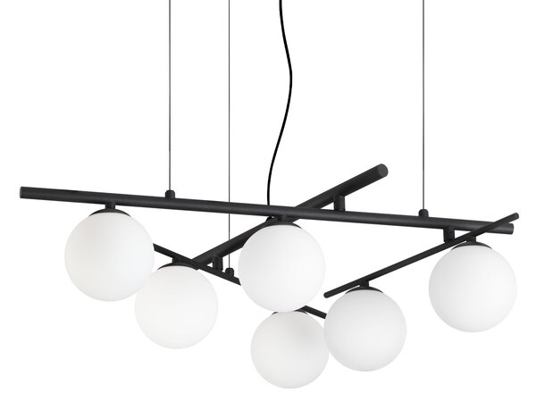 Lampadario Collezione ATLAS 6 Luci G9 Finitura Nera Altezza Regolabile Ideal Lux