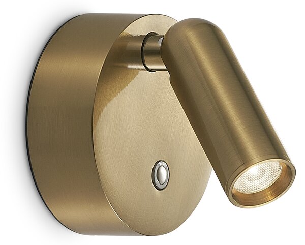 Applique Bean Luce LED 3W Luce Calda 3000K Ottone Ideal Lux