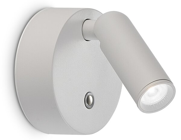 Lampada Da Parete Bean LED 3W Luce Calda Bianco Metallo Vetro Ideal Lux