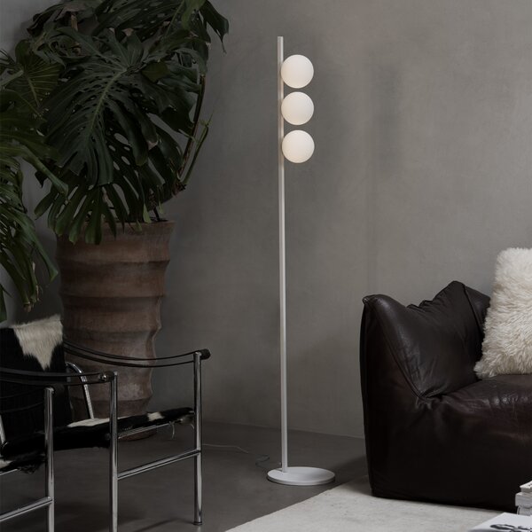 Lampada Da Terra Binomio 3 Luci G9 Bianco Con Dimmer Esterno Ideal Lux