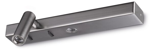 Applique Bonne Nuit 2 Luci Led 6.5W Luce Calda Nickel Ideal Lux