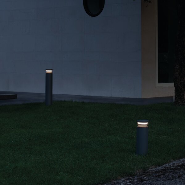 Lampada Esterno Boeing LED 14W Luce Calda 3000K Nero Metallo/Vetro Ideal Lux