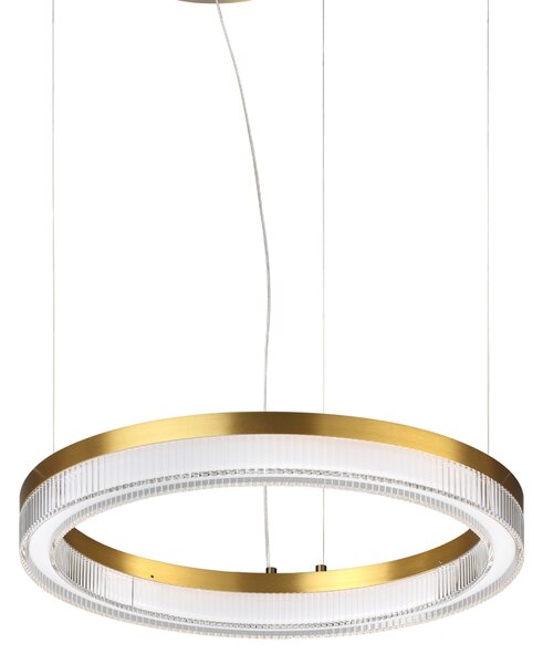 Lampada A Sospensione Crown Led 21W Luce Calda Ottone Altezza Regolabile Ideal Lux