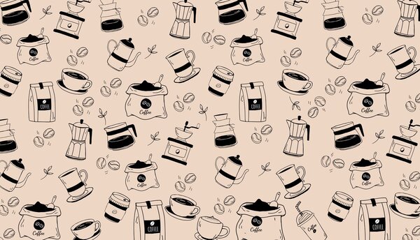Carta da parati Dettagli del caffè su sfondo chiaro, Carta da parati Cibo e bevande, w02002 : Uwalls.it