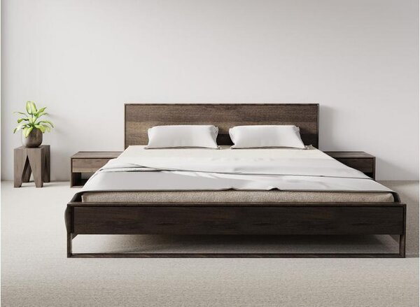 Letto in legno naturale massello affumicato 140x200- Arrediorg.it ®