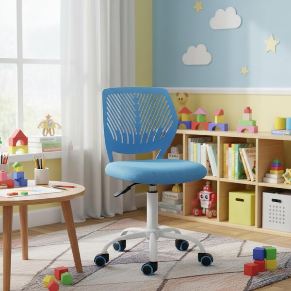 Sedia da scrivania per bambini FurnitureR, sedia girevole regolabile in altezza con piccolo schienale