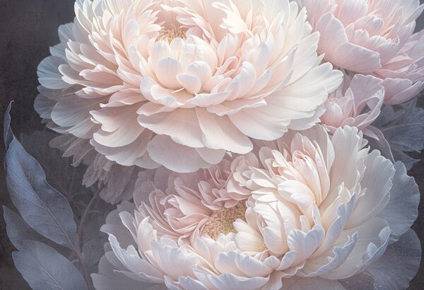 Carta da parati Primo piano di due grandi e delicate peonie rosa con, Carta da parati Floreale, Carta da parati Fiori grandi, w08382 : Uwalls.it