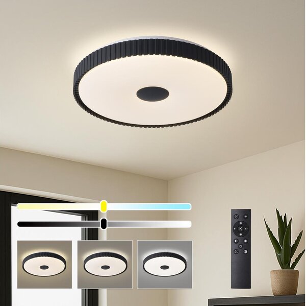 Brilagi - Plafoniera LED dimmerabile CORVO LED/72W/230V 3000-6000K nero diam. 50 cm + telecomando