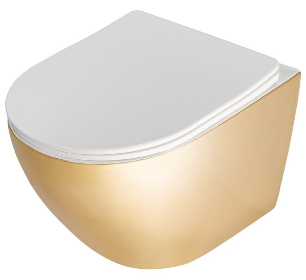 Set vaso WC CARLO Flat + bidet CARLO MINI GOLD/WHITE