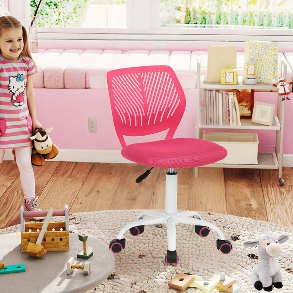 Sedia da scrivania per bambini FurnitureR, sedia girevole regolabile in altezza con piccolo schienale