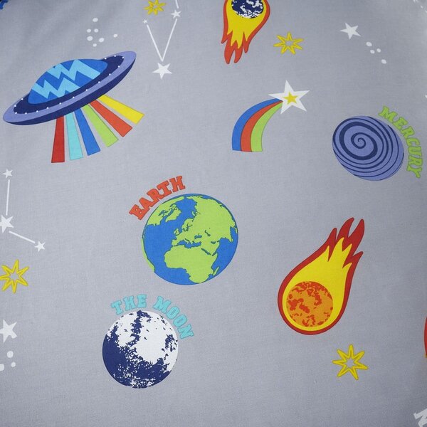Lenzuolo con angoli per bambini grigio per letto singolo 90x190 cm Lost In Space – Catherine Lansfield